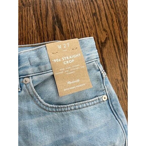 NWT Madewell Womens The '90s Straight Crop Jeans Distressed Denim Blue Size 27 - Picture 7 of 10